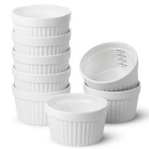 Conjunto de 8 assadeiras de cerâmica Ramekins Brew To A Tea de 240 ml Conjunto de 8 assadeiras de cerâmica Ramekins Brew To A Tea de 240 ml
