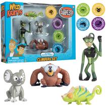 Conjunto de 8 Bonecos Wild Kratts Climbers com 4 Discos