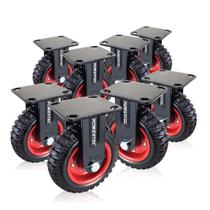 Conjunto de 8 borrachas pesadas Caster Wheels POWERTEC de 6 polegadas