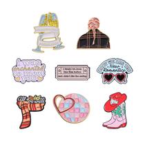 Conjunto de 8 broches coloridos, alfinetes de blusa de liga leve e lapela