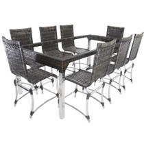 Conjunto de 8 Cadeiras e Mesa de Jantar Haiti Trama Original Conjunto de 8 Cadeiras e Mesa de Jantar Haiti Trama Original