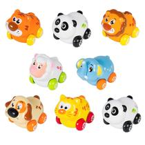 Conjunto de 8 Carrinhos de Brinquedo PowerTRC PS376 com Animais de Desenho Animado
