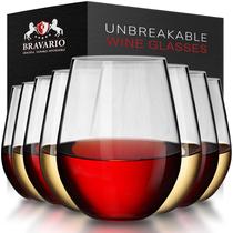 Conjunto de 8 Copos de Vinho Bravario Inquebráveis 590ml