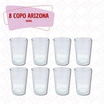 Conjunto de 8 Copos Transparentes de Vidro 200ML Para Suco