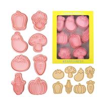 Conjunto De 8 Cortadores De Biscoito Em Formato De Legumes, Moldes De Biscoito Em Forma De Abóbora, Conjunto De 8 Cortadores De Biscoito Em Formato De Legumes, Moldes De Biscoito Em Forma De Abóbora,