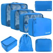 Conjunto de 8 Cubos de Embalagem BAGAIL - Organizadores de Bagagem Azul Claro Conjunto de 8 Cubos de Embalagem BAGAIL - Organizadores de Bagagem Azul Claro