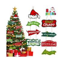 Conjunto De 8 Enfeites Grandes Para Árvore De Natal Com Tema Whoville, Artesanato De Natal, Conjunto De 8 Enfeites Grandes Para Árvore De Natal Com Tema Whoville, Artesanato De Natal,