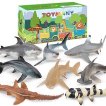 Conjunto de 8 Estatuetas de Tubarão Toymany - Brinquedo para Crianças de 3 a 12 Anos Conjunto de 8 Estatuetas de Tubarão Toymany - Brinquedo para Crianças de 3 a 12 Anos