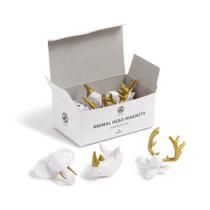 Conjunto de 8 ímãs decorativos U Brands com cabeças de animais para armário Conjunto de 8 ímãs decorativos U Brands com cabeças de animais para armário