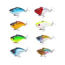 Conjunto De 8 Iscas De Pesca Duras De Plástico Com Anzóis Triplos Para Pesca De Bass E Pike