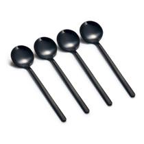 Conjunto de 8 mini colheres de café expresso LINWIN em aço inoxidável preto fosco Conjunto de 8 mini colheres de café expresso LINWIN em aço inoxidável preto fosco