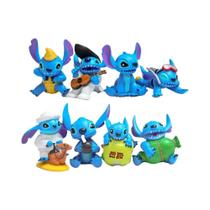 Conjunto de 8 Mini Figuras de Ação do Stitch Disney - Decoração para Festa