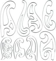 Conjunto de 8 Moldes de Curvas Francesas Westcott em Plástico Transparente Conjunto de 8 Moldes de Curvas Francesas Westcott em Plástico Transparente