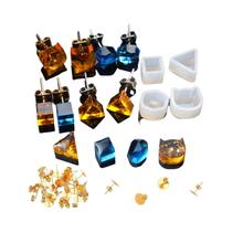 Conjunto De 8 Moldes De Silicone Em Resina Para Brincos Em Formato De Gato Para Designs Quadrados,