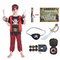 Conjunto de 8 peças Costume Lingway Toys Pirate Role Play Dress Up de 5 a 6 anos Conjunto de 8 peças Costume Lingway Toys Pirate Role Play Dress Up de 5 a 6 anos