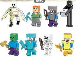 Conjunto de 8 peças de blocos de construção Vorallme Minecraft Iron Golem
