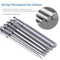 Conjunto De 8 Peças De Chave Allen Hexagonal De 100mm Com Brocas SAE Métricas Para Ferramentas Conjunto De 8 Peças De Chave Allen Hexagonal De 100mm Com Brocas SAE Métricas Para Ferramentas