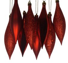 Conjunto de 8 peças de enfeites de Natal Vickerman Red Hot 14,5 cm