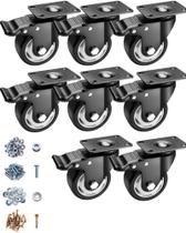 Conjunto de 8 polegadas Caster Wheels ASRINIEY Heavy Duty de 3 polegadas com freio Conjunto de 8 polegadas Caster Wheels ASRINIEY Heavy Duty de 3 polegadas com freio
