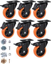Conjunto de 8 polegadas Caster Wheels ASRINIEY Heavy Duty de 4 polegadas - laranja