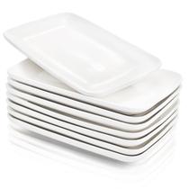 Conjunto de 8 Pratos Retangulares de Porcelana Foraineam 20 cm Conjunto de 8 Pratos Retangulares de Porcelana Foraineam 20 cm