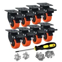 Conjunto de 8 rodas Caster Wheels ASHGOOB com freio de 2 polegadas