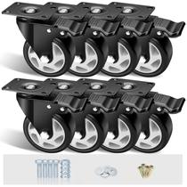 Conjunto de 8 rodas Caster Wheels ASHGOOB com freio de 4 polegadas
