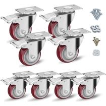 Conjunto de 8 rodízios CLOATFET para serviços pesados de 8 cm com freio