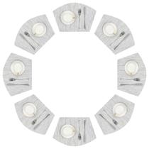 Conjunto de 8 tecidos de vinil Wedge Placemats SHACOS para mesa redonda