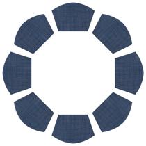 Conjunto de 8 tecidos de vinil Wedge Placemats SHACOS para mesa redonda Conjunto de 8 tecidos de vinil Wedge Placemats SHACOS para mesa redonda