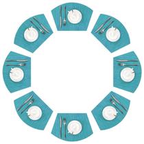 Conjunto de 8 tecidos de vinil Wedge Placemats SHACOS para mesa redonda