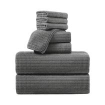 Conjunto De 8 Toalhas De Banho Absorventes De Secagem Rápida: 4 Toalhas De Rosto, 2 Toalhas De Banho