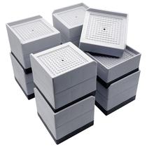 Conjunto de 8 unidades Bed Risers JONHWI, palafitas de 3 polegadas, Heavy Duty, cinza claro