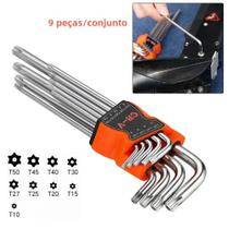 Conjunto De 9 Chaves Hexagonais Dupla Face Tipo L Chave Torx Ferramentas Manuais Para Reparos