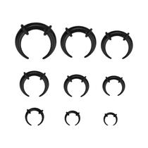 Conjunto De 9 Peças De Expansores De Orelha E Argolas De Septo Em Acrílico Preto, 1.6-10mm, Formato Conjunto De 9 Peças De Expansores De Orelha E Argolas De Septo Em Acrílico Preto, 1.6-10mm, Formato