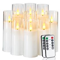 Conjunto de 9 velas sem chama Amagic Pure White com controle remoto Conjunto de 9 velas sem chama Amagic Pure White com controle remoto