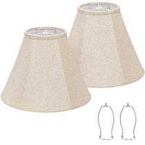Conjunto de abajures de 2 tecidos de linho bege Seaside Village