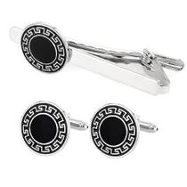 Conjunto de abotoaduras e clipes de gravata Creative Vintage Greek Pattern