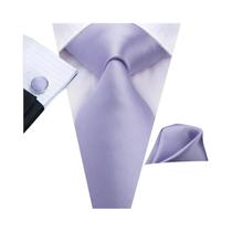 Conjunto de Abotoaduras e Gravata de Seda Rosa Poeirado para Casamento Masculino - Presente de Moda