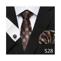Conjunto de Abotoaduras e Gravata Xadrez Vermelha para Homens - Ideal para Festas e Negócios
