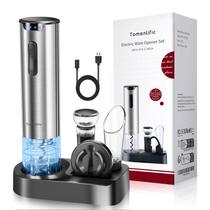 Conjunto de Abridor de Vinho Elétrico Tomentific Recarregável com Suporte Conjunto de Abridor de Vinho Elétrico Tomentific Recarregável com Suporte