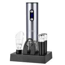 Conjunto de Abridor de Vinho Elétrico Yomety Recarregável 2 em 1 com Aerador