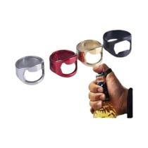Conjunto De Abridores De Garrafa Em Aço Inoxidável Com Anel Para Dedo 3 Peças Ferramentas Versáteis