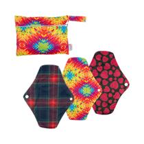 Conjunto De Absorventes Menstruais Reutilizáveis 3 Peças Toalhas Higiênicas De Tecido Para Mulheres Conjunto De Absorventes Menstruais Reutilizáveis 3 Peças Toalhas Higiênicas De Tecido Para Mulheres