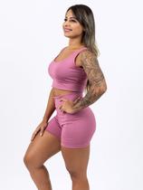 Conjunto De Academia Básico Top E Shorts Em Suplex
