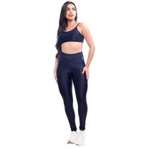 Conjunto de Academia Fitness Feminino Top Calça Lisa Treino