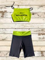 Conjunto de Academia Shorts Mini Influencer Amarelo