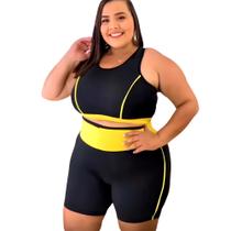 Conjunto de Academia Top e short Ciclista PLUS SIZE e Slim Roupa fitness feminino