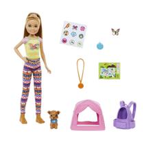 Conjunto de Acampamento Barbie com Boneca, Cachorro e Acessórios - Presente Ideal para Crianças (3 a 7 anos)