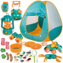 Conjunto de acampamento FUN LITTLE TOYS Kids com tenda dobrável e acessórios